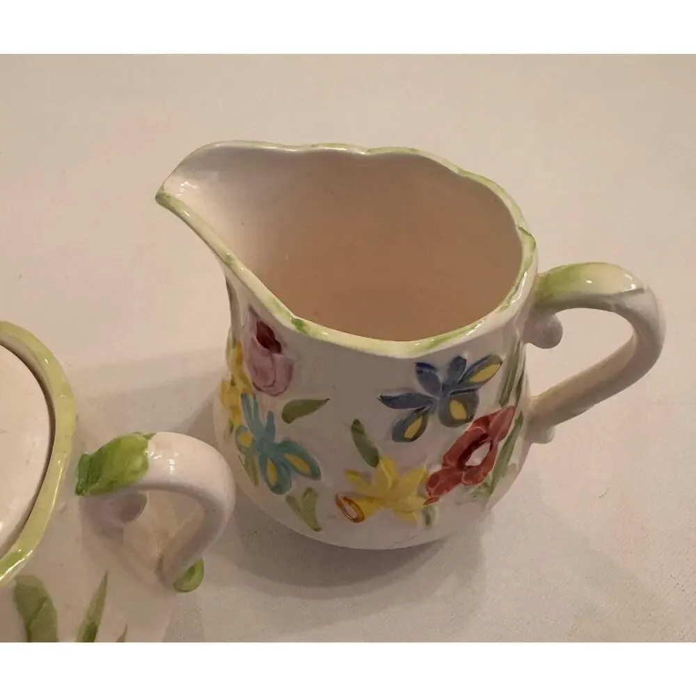 Vtg Schmid Design Folio Made in Japan 5pc Tea Set Floral Porcelain Tea Pot